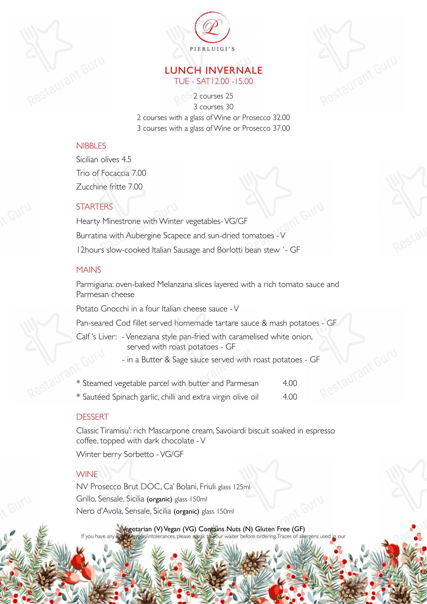 Menu At Pierluigi s Restaurant Beckenham menu-at-pierluigi-s-restaurant-beckenham