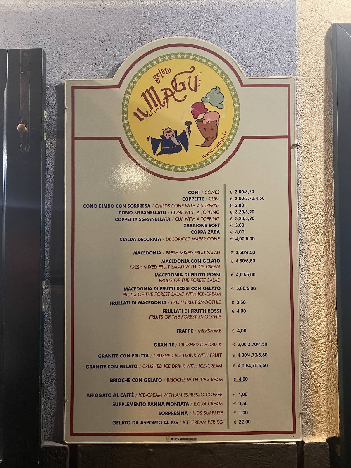 Menu di U MAGU 