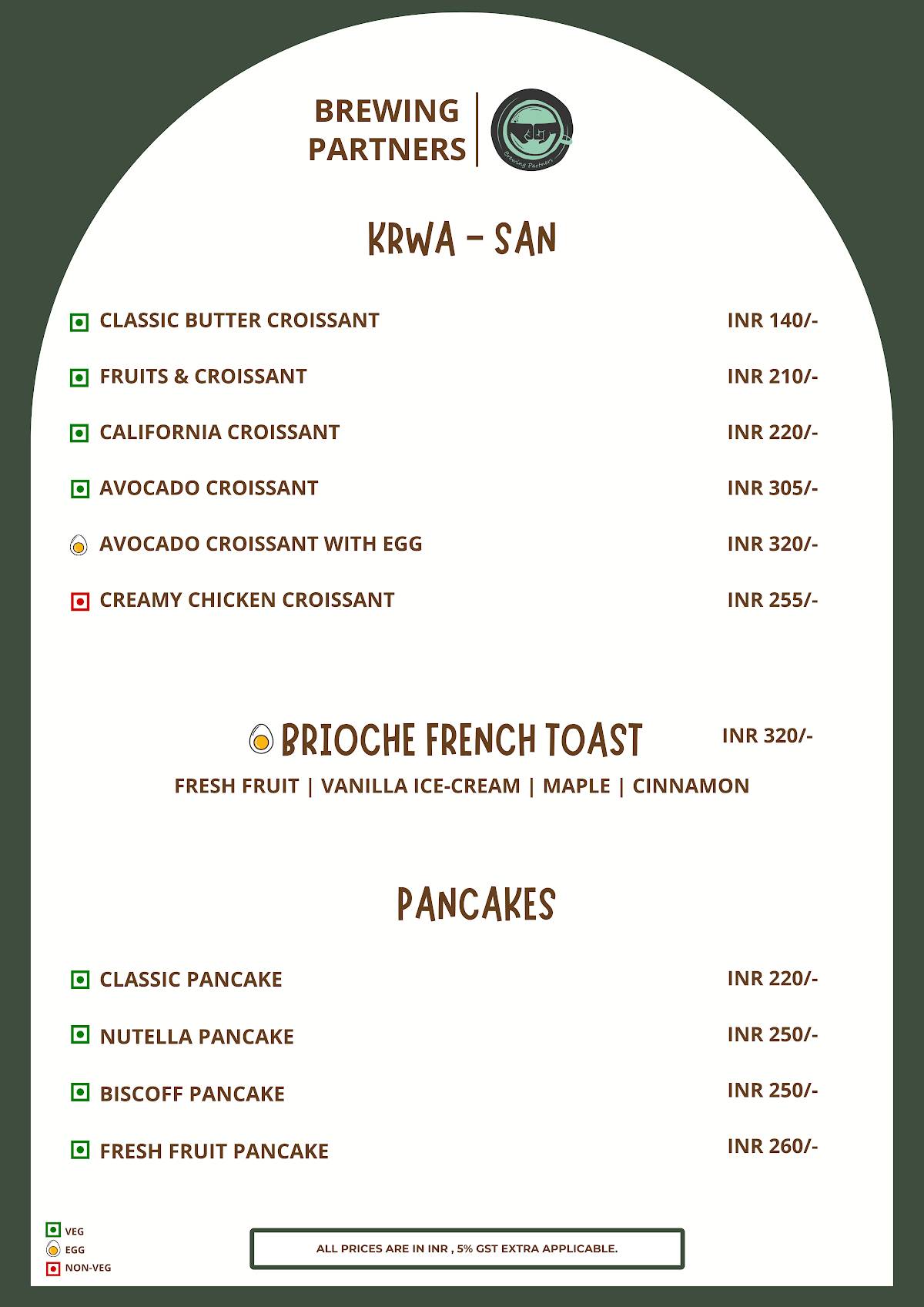 Brewing Partners - Pimpri menu