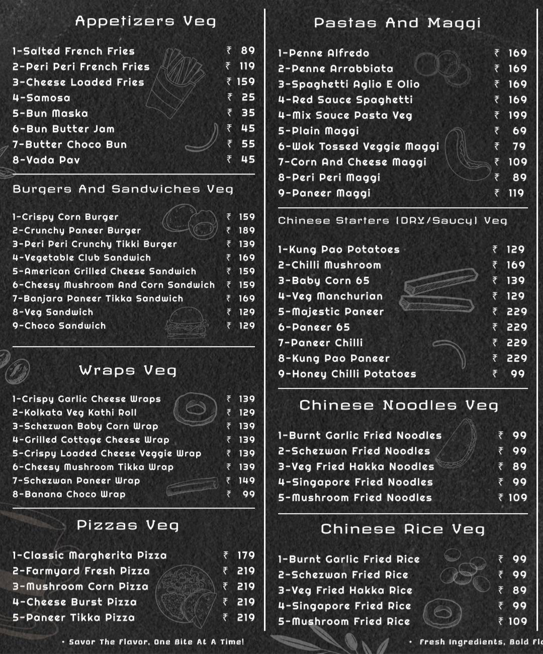 Pinaaka - Cafe menu