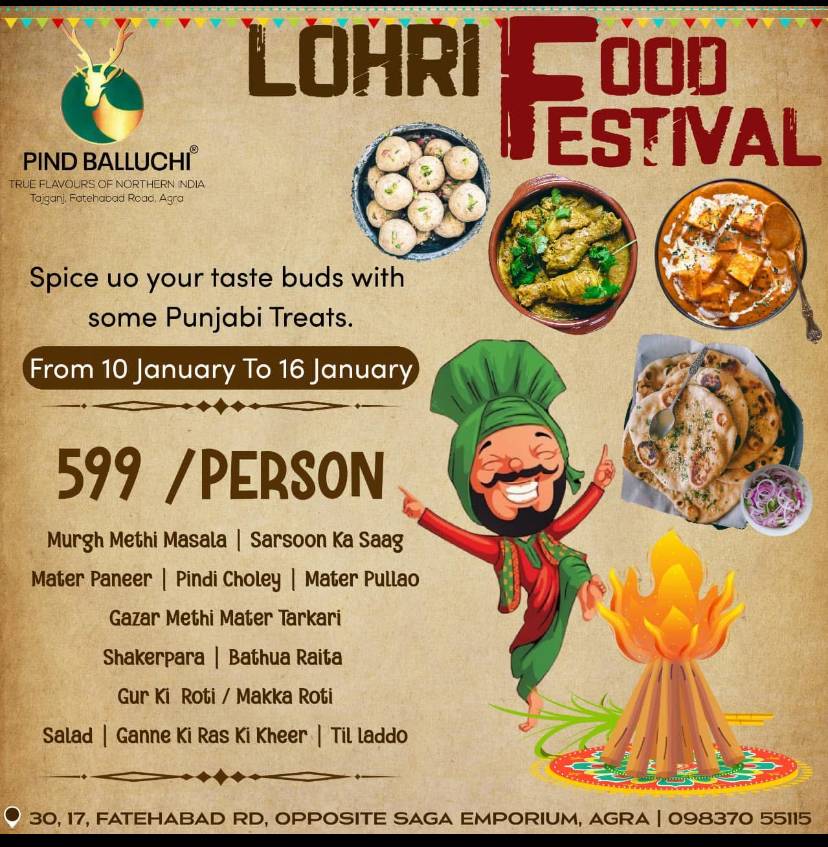 Pind Balluchi Agra menu