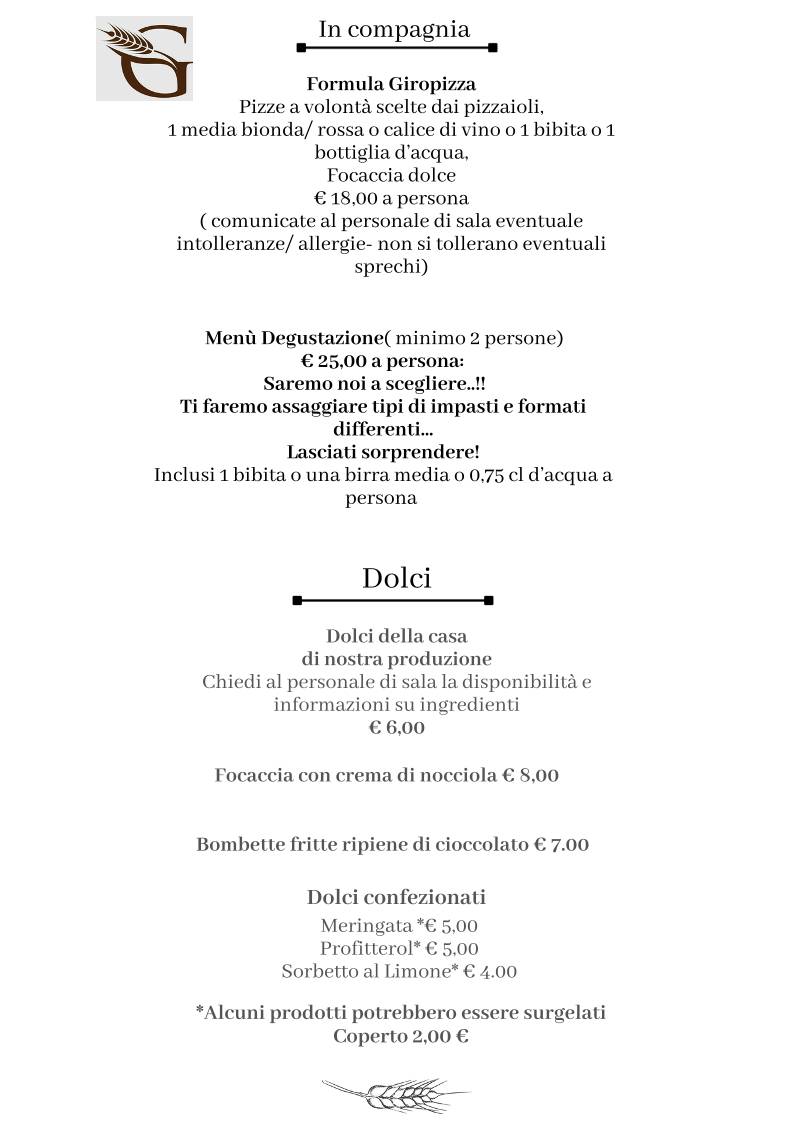 Menu di Pizzeria Da Gigi 