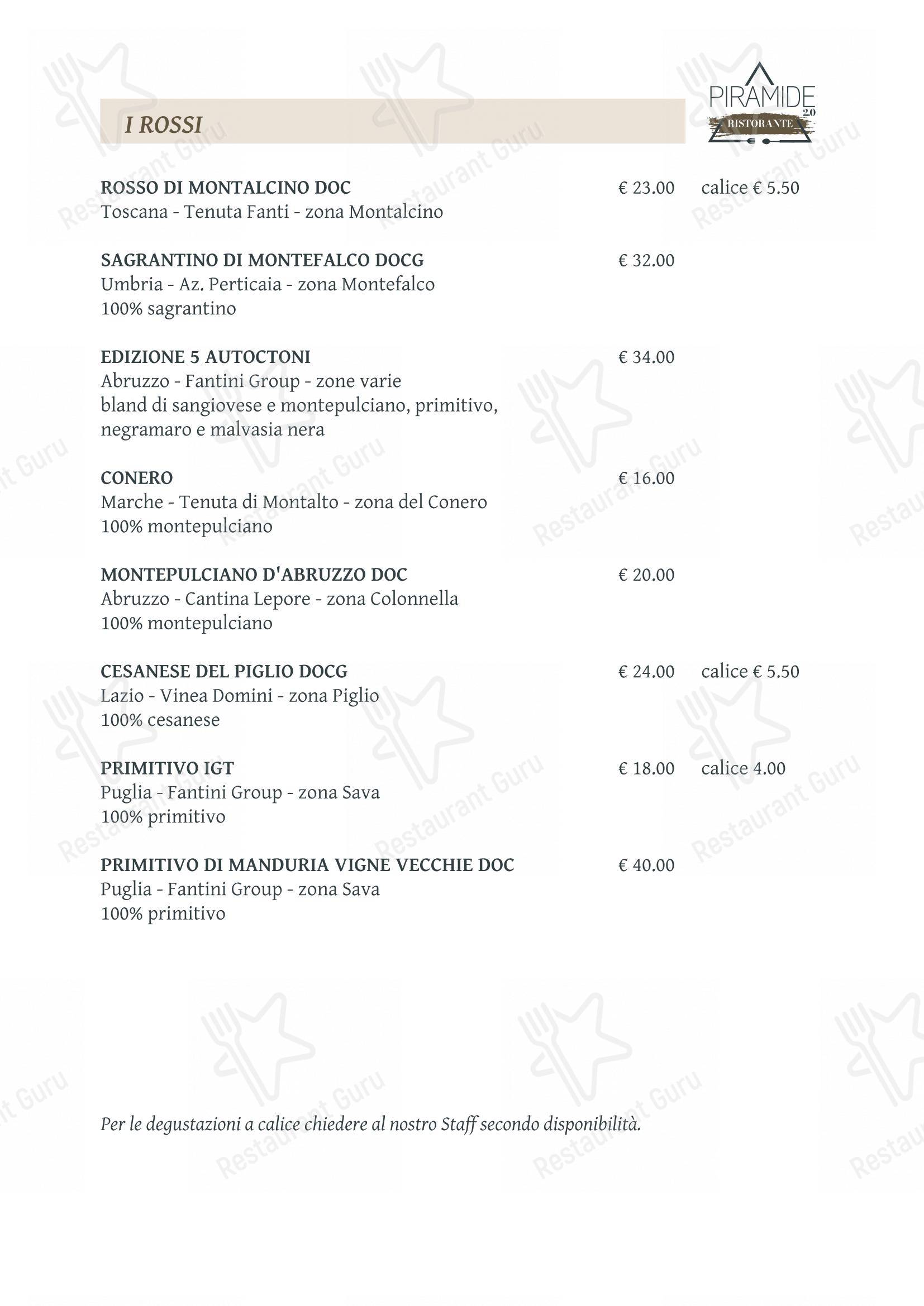 Piramide 2.0 dans Guidonia Montecelio - Menu