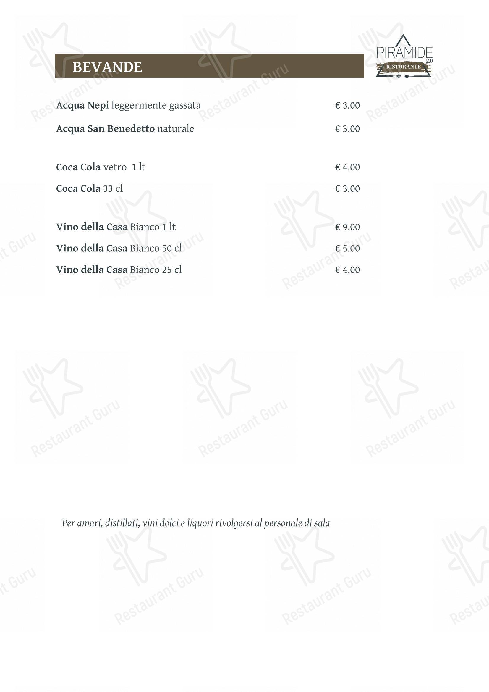 Menu pour Piramide 2.0 - Menu