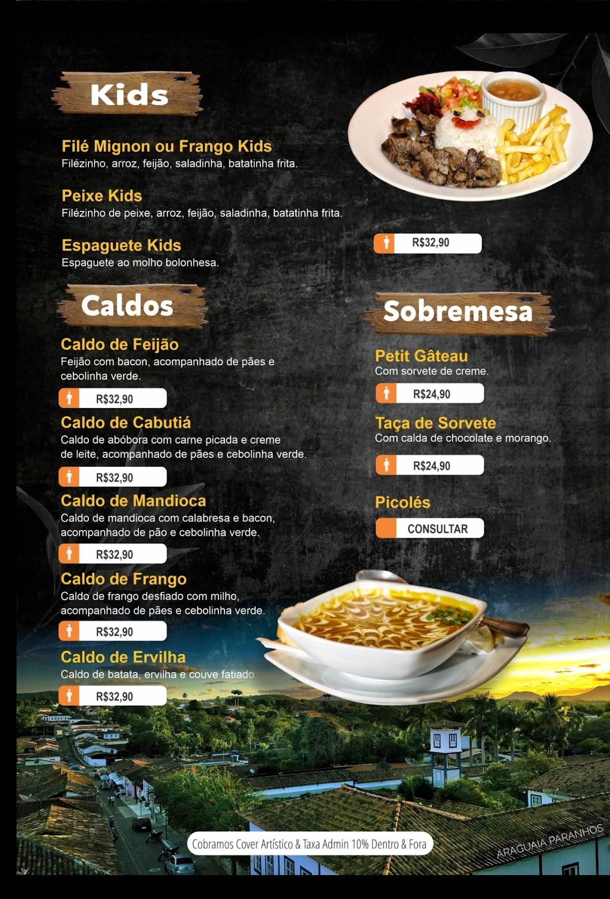Restaurante Encontro Marcado & Aravinda Bar cardápio
