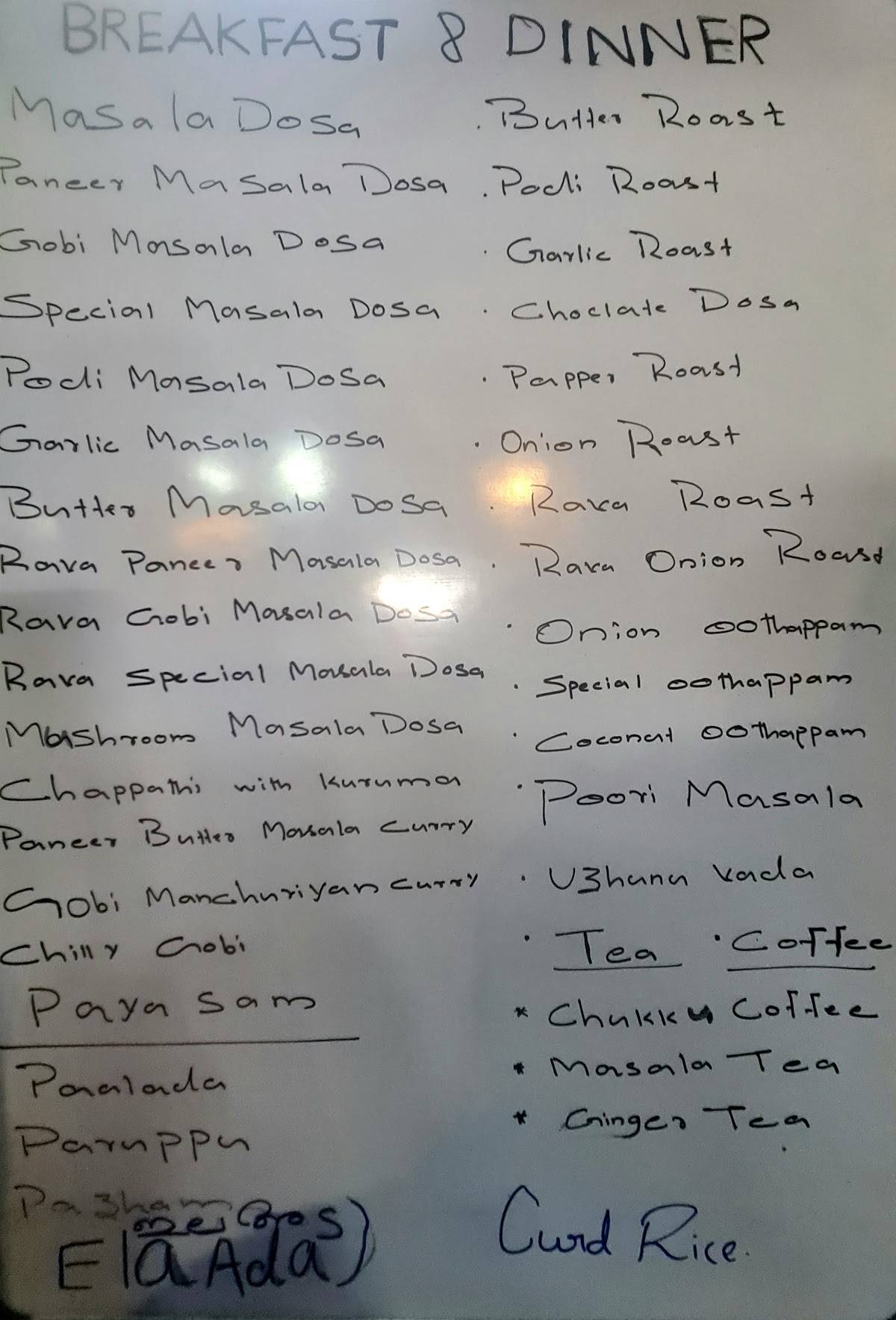 Pisharody's Restaurant(Pure Veg) menu