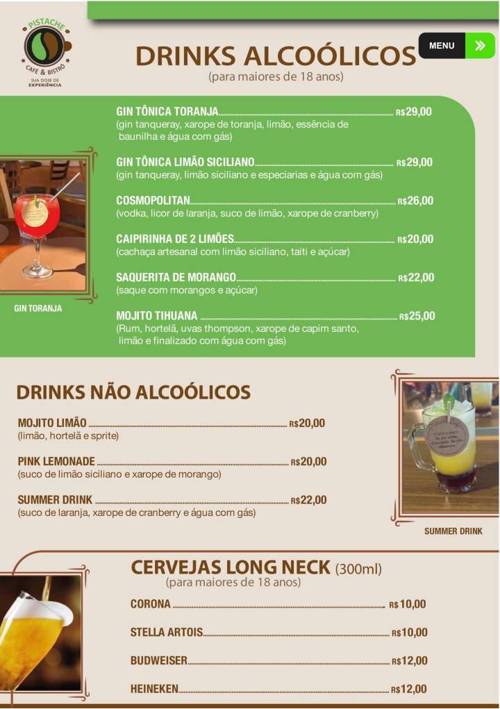 Pistache Café cardápio