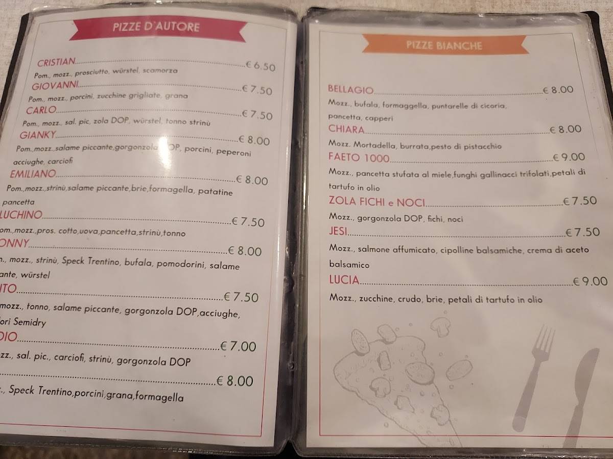 Menu di Pizzeria Piz - Bon 