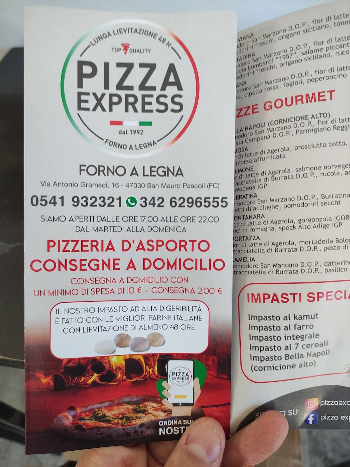 Menu di Pizza Express 