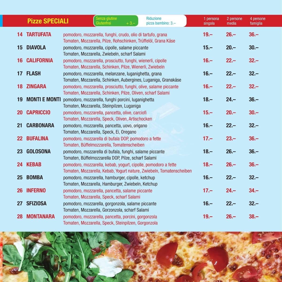 Menu di Pizza Flash Express 