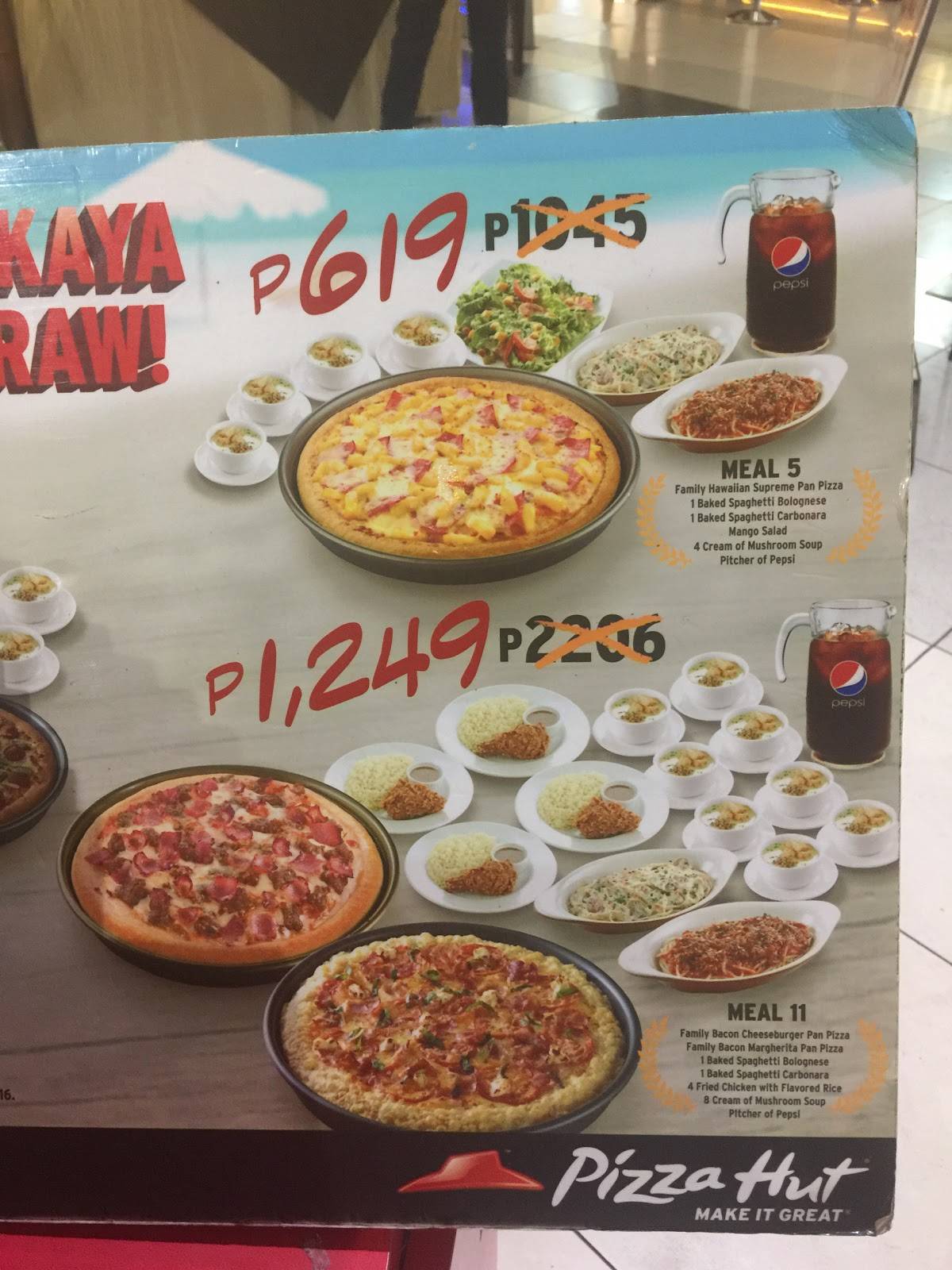 Carta del restaurante Pizza Hut - SM City Bacolod, Bacolod, SM City Bacolod