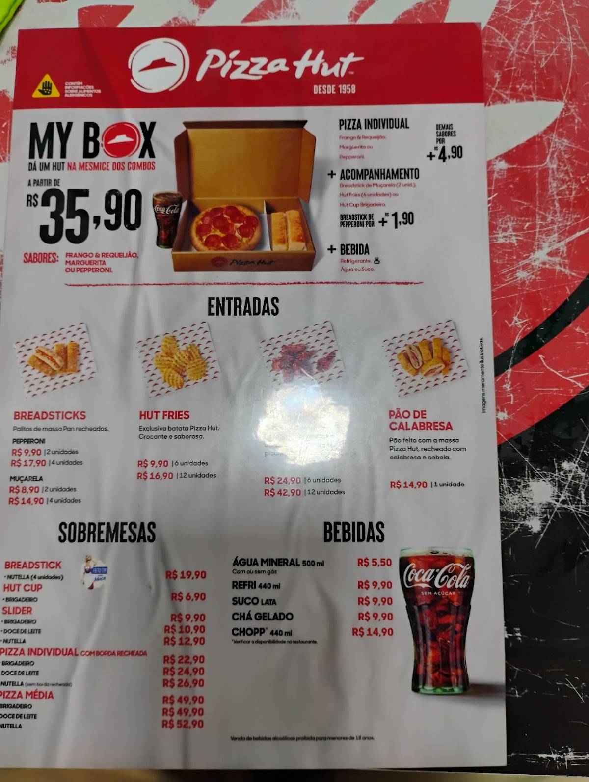 Pizza Hut cardápio