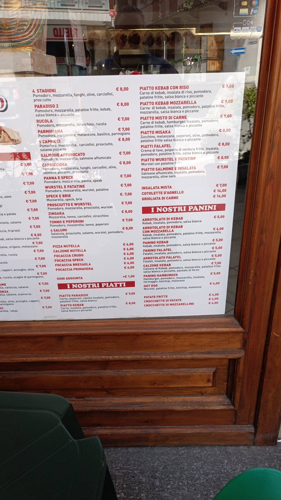 Menu di Pizza Kebab Paradiso 