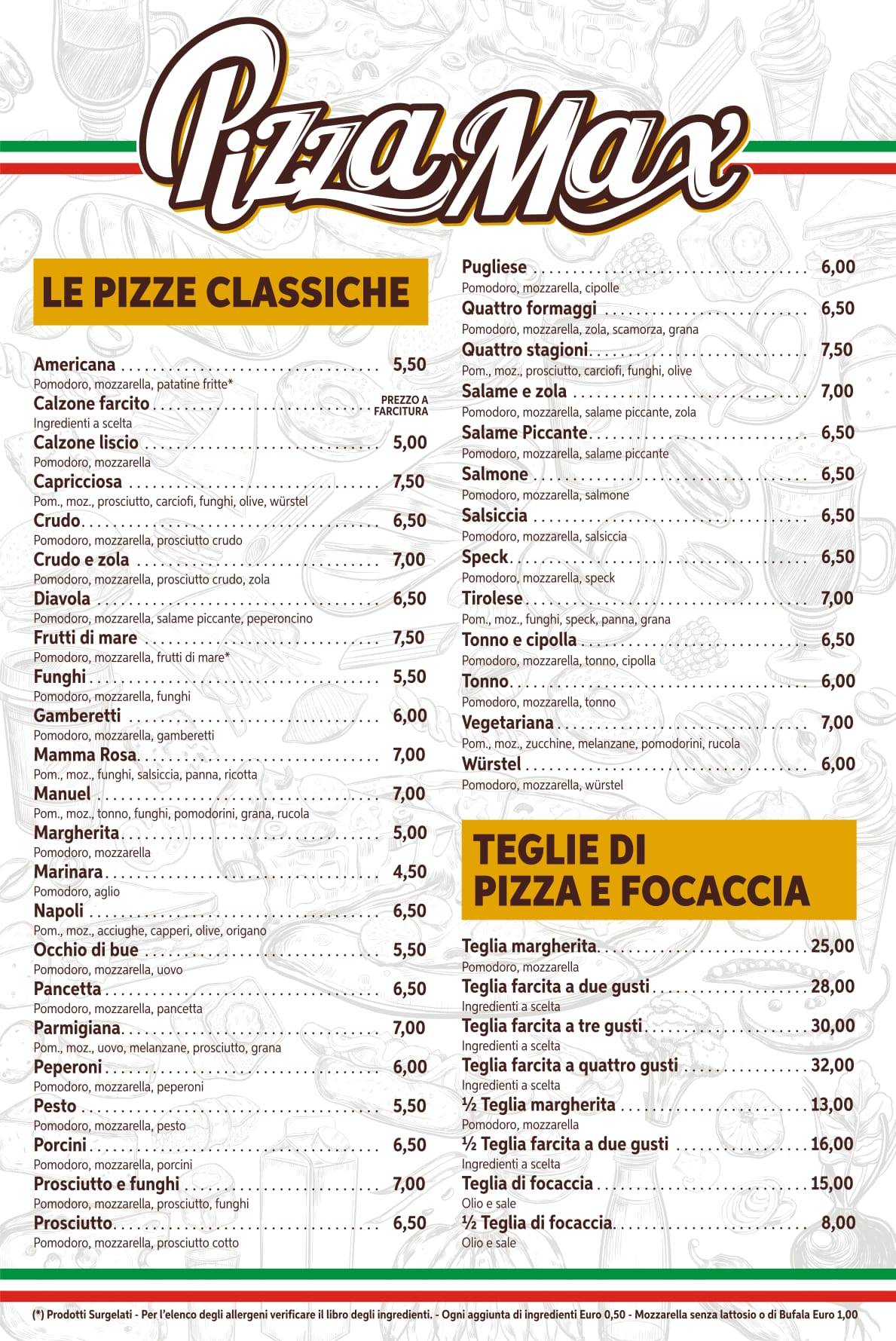 Menu di Pizza Max 
