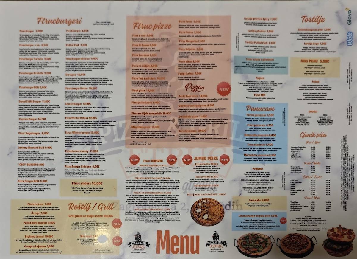 Menu di Pizza & Burgers Ftruc 