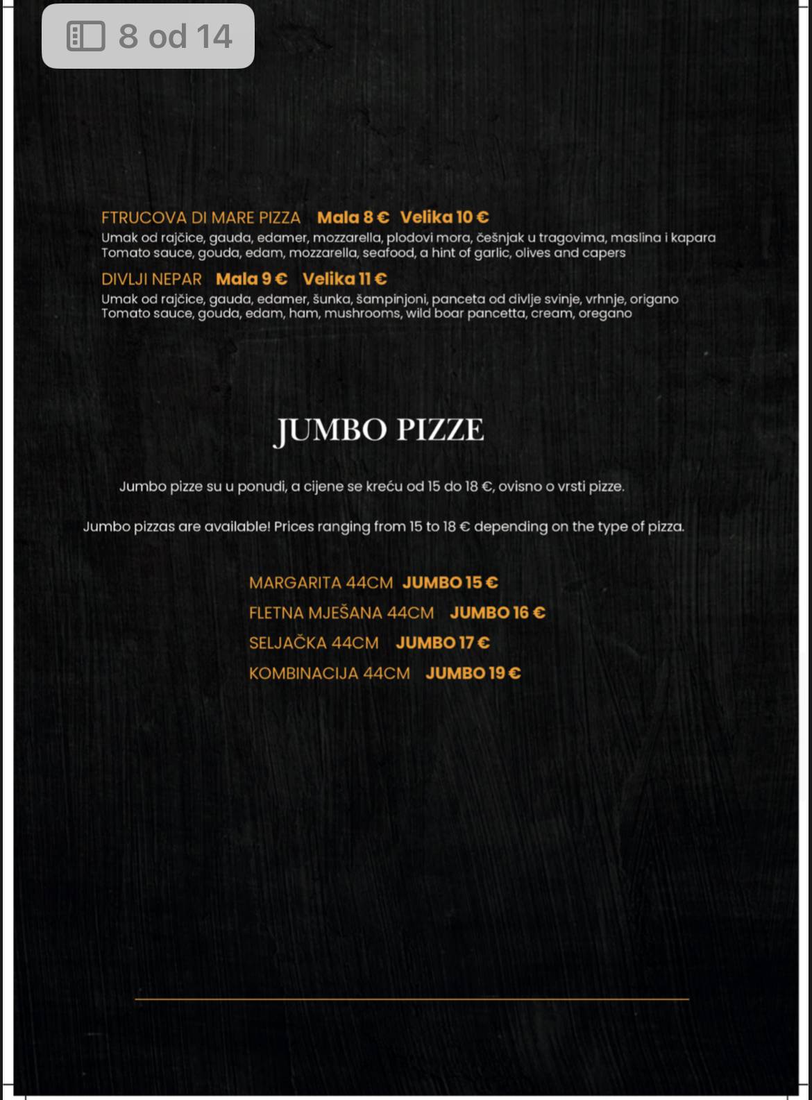 Menu di Pizza & Burgers Ftruc 