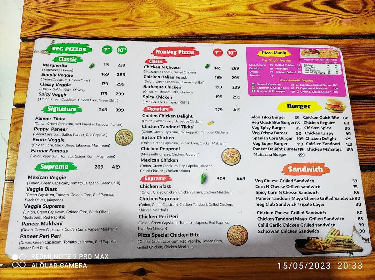 Pizza Bites menu