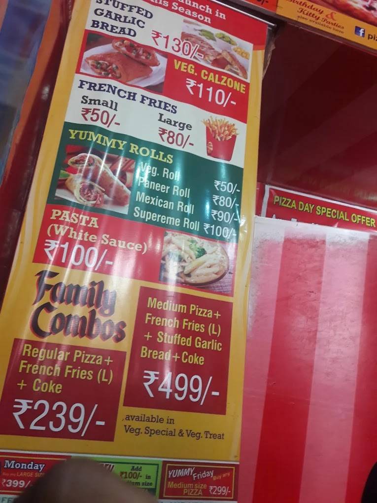 Pizza day menu
