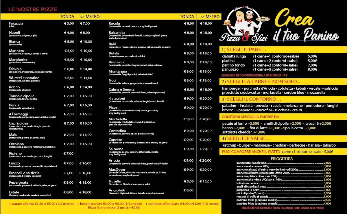 Menu di Pizza e Sfizi da Mariano 