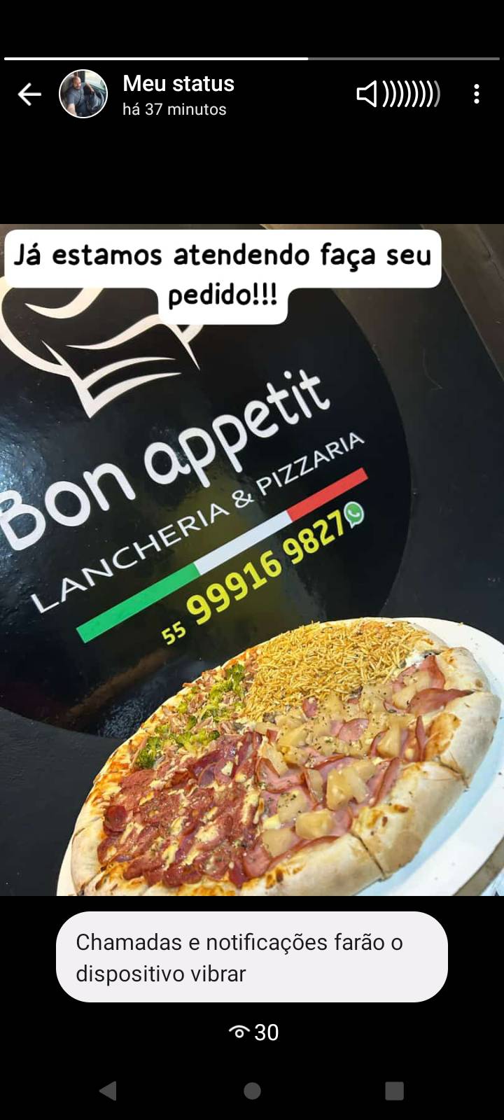 Pizzaria Bon Appetit cardápio