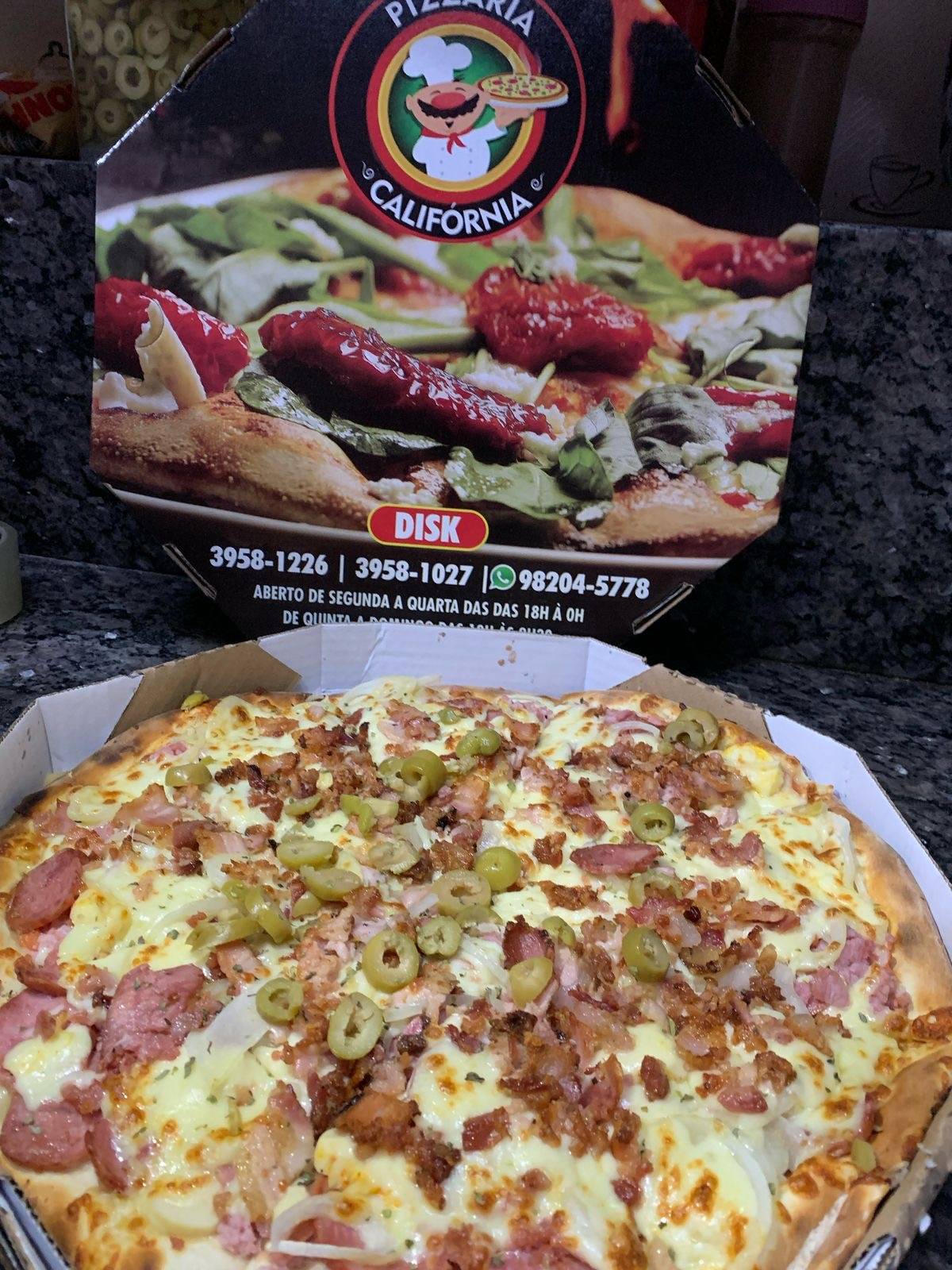 Pizzaria Califórnia Jacareí cardápio