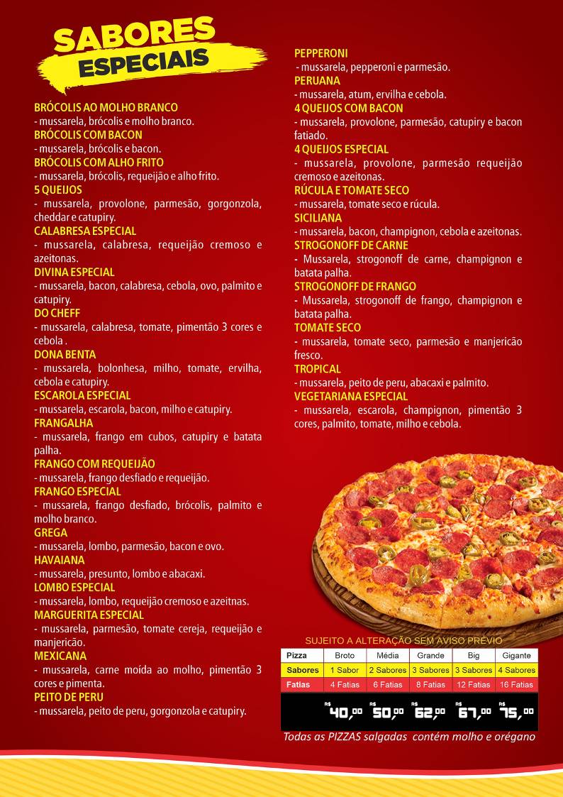 Pizzaria Divino Sabor - Pinhais cardápio