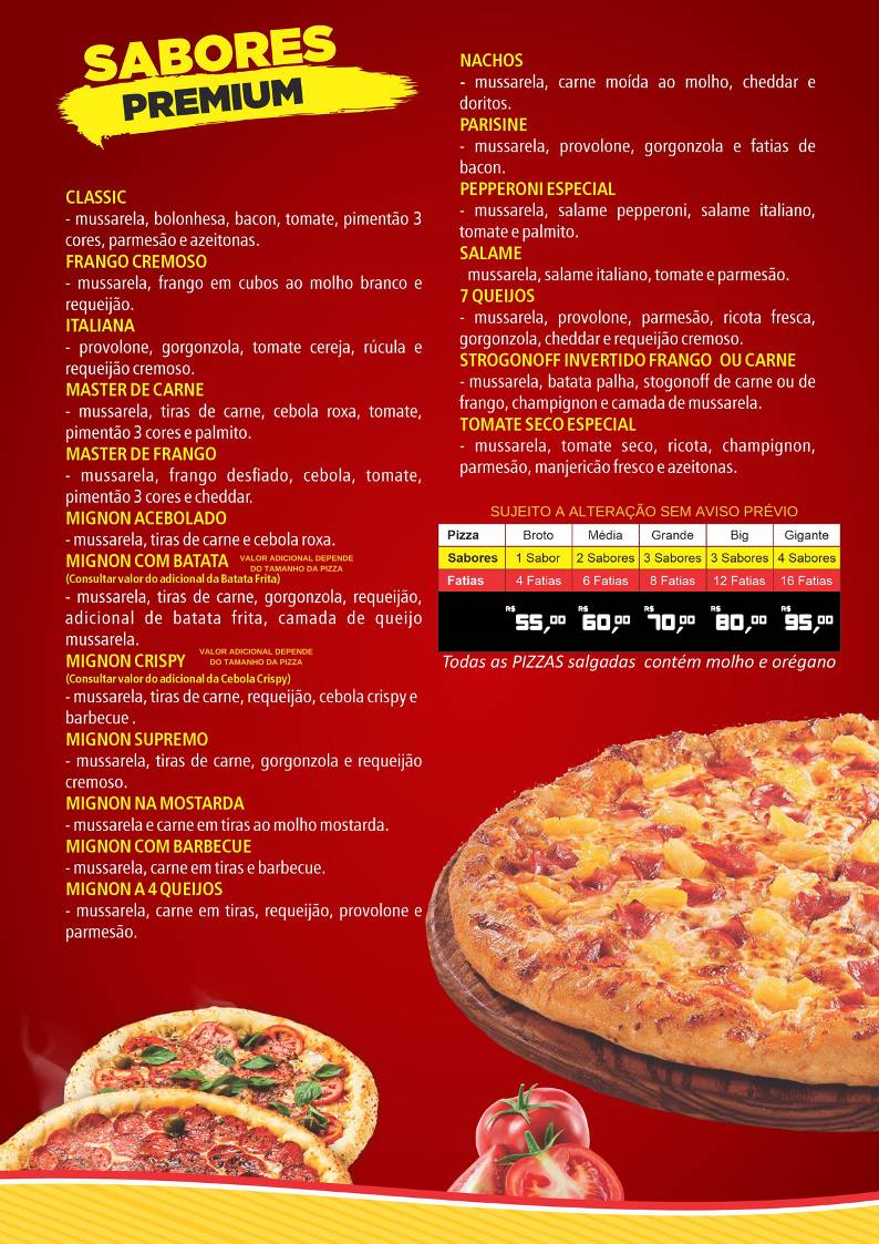 Pizzaria Divino Sabor - Pinhais cardápio