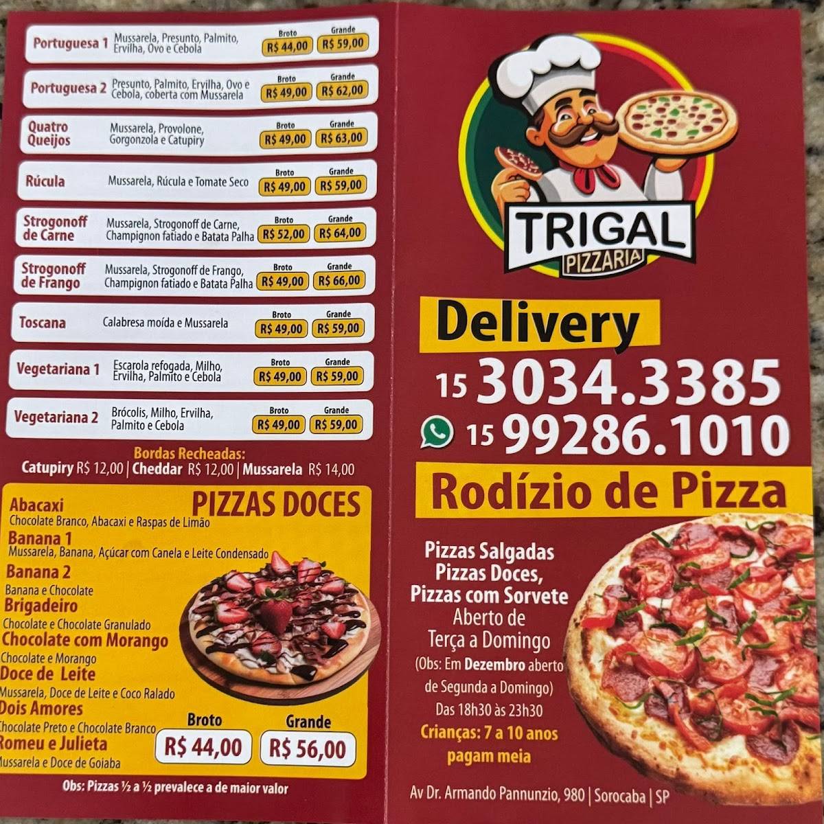 Pizzaria Trigal cardápio
