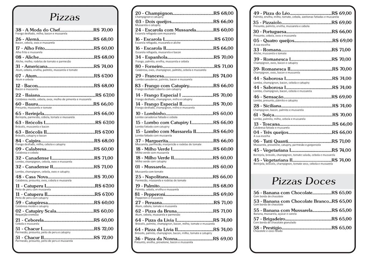 Pizzaria da Nonna (Centro) cardápio