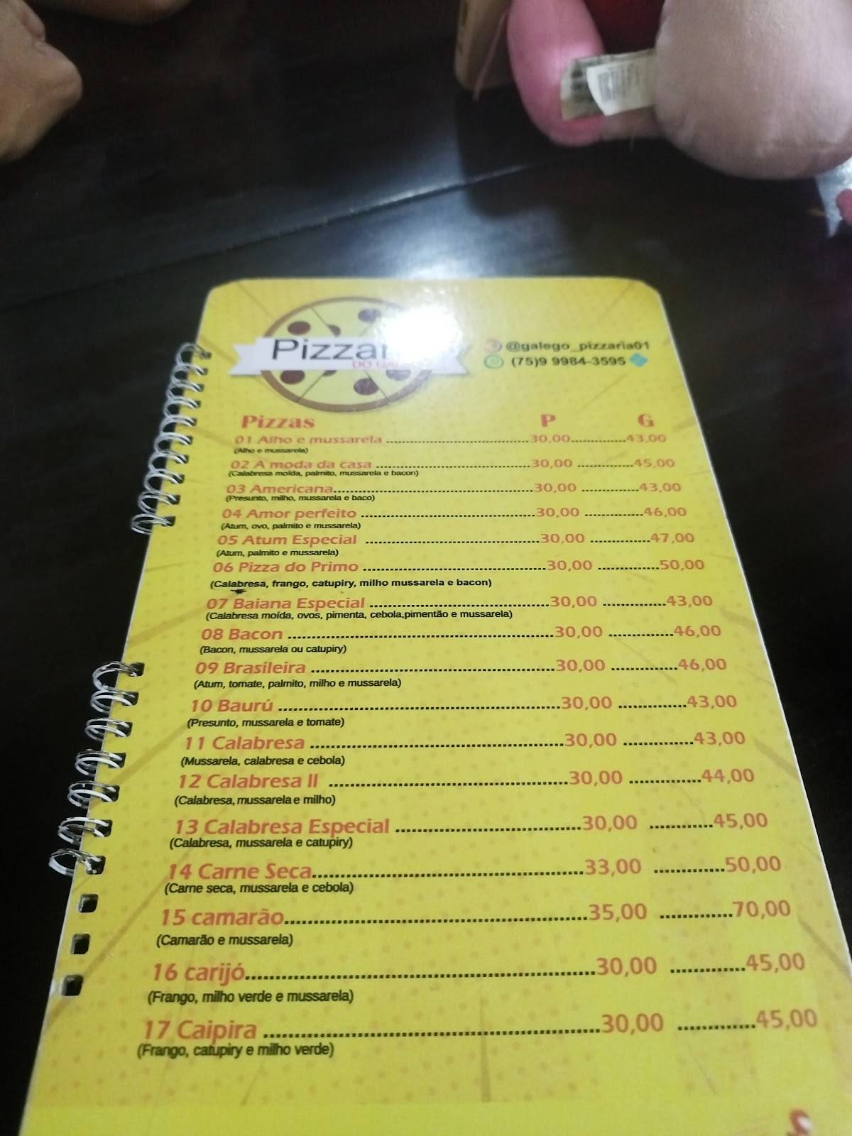 Pizzaria do Galego cardápio