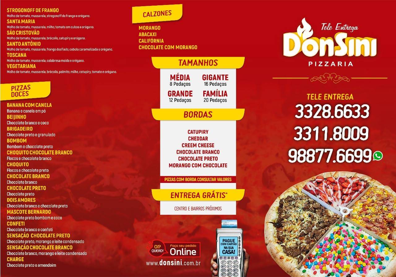 Pizzaria e Churrascaria DonSini Chapecó cardápio