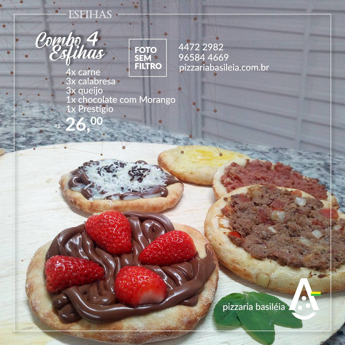 Pizzaria Basiléia cardápio