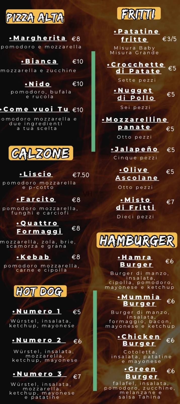 Menu di Pizzeria ANUBIS 
