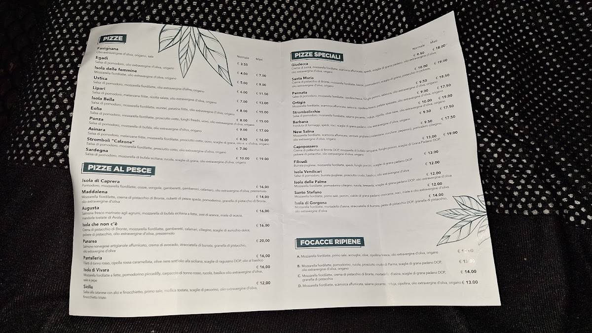 Menu di Anima e Cozze Ristorante Pizzeria Sushi 