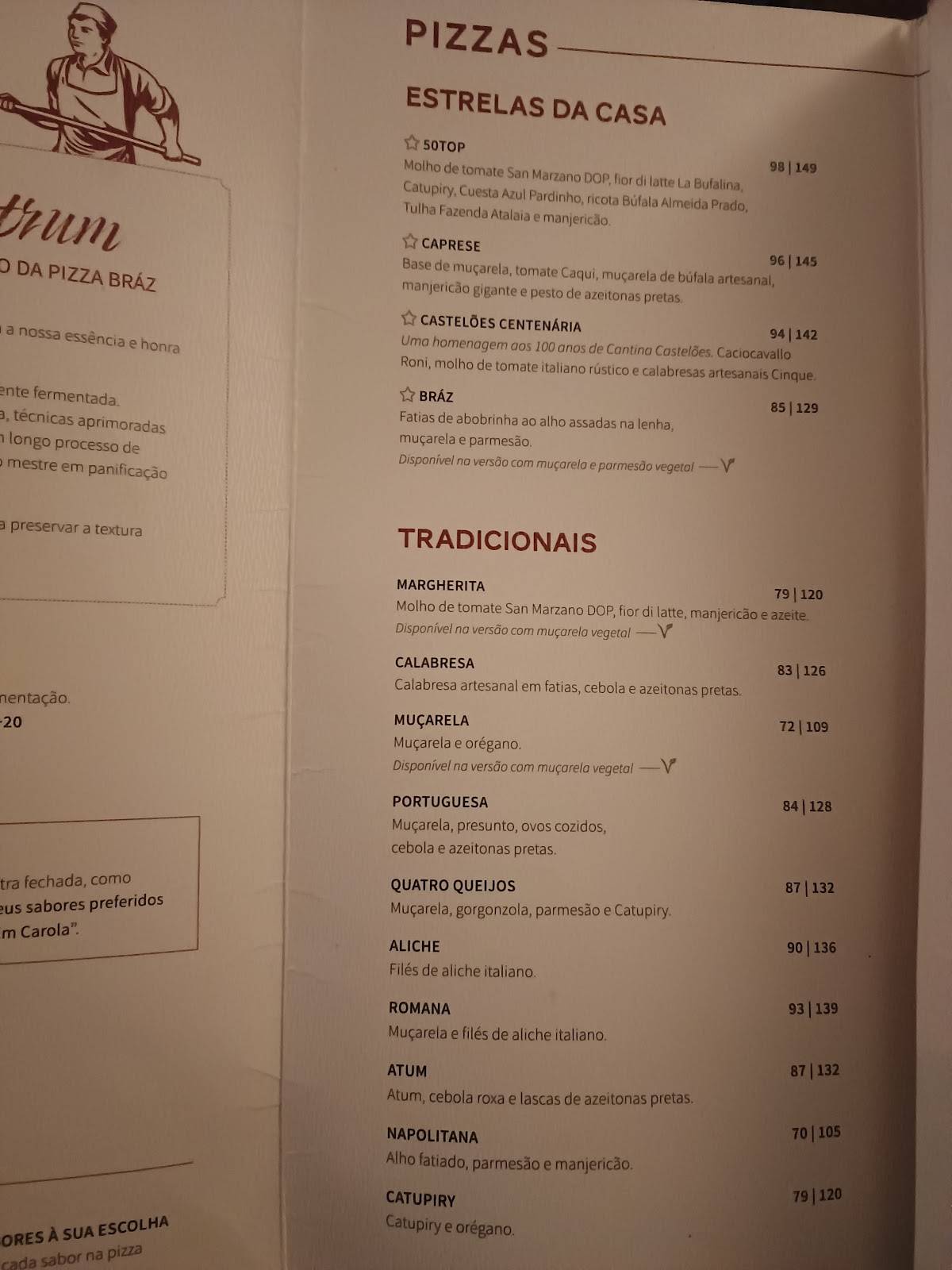 Bráz Pizzaria cardápio