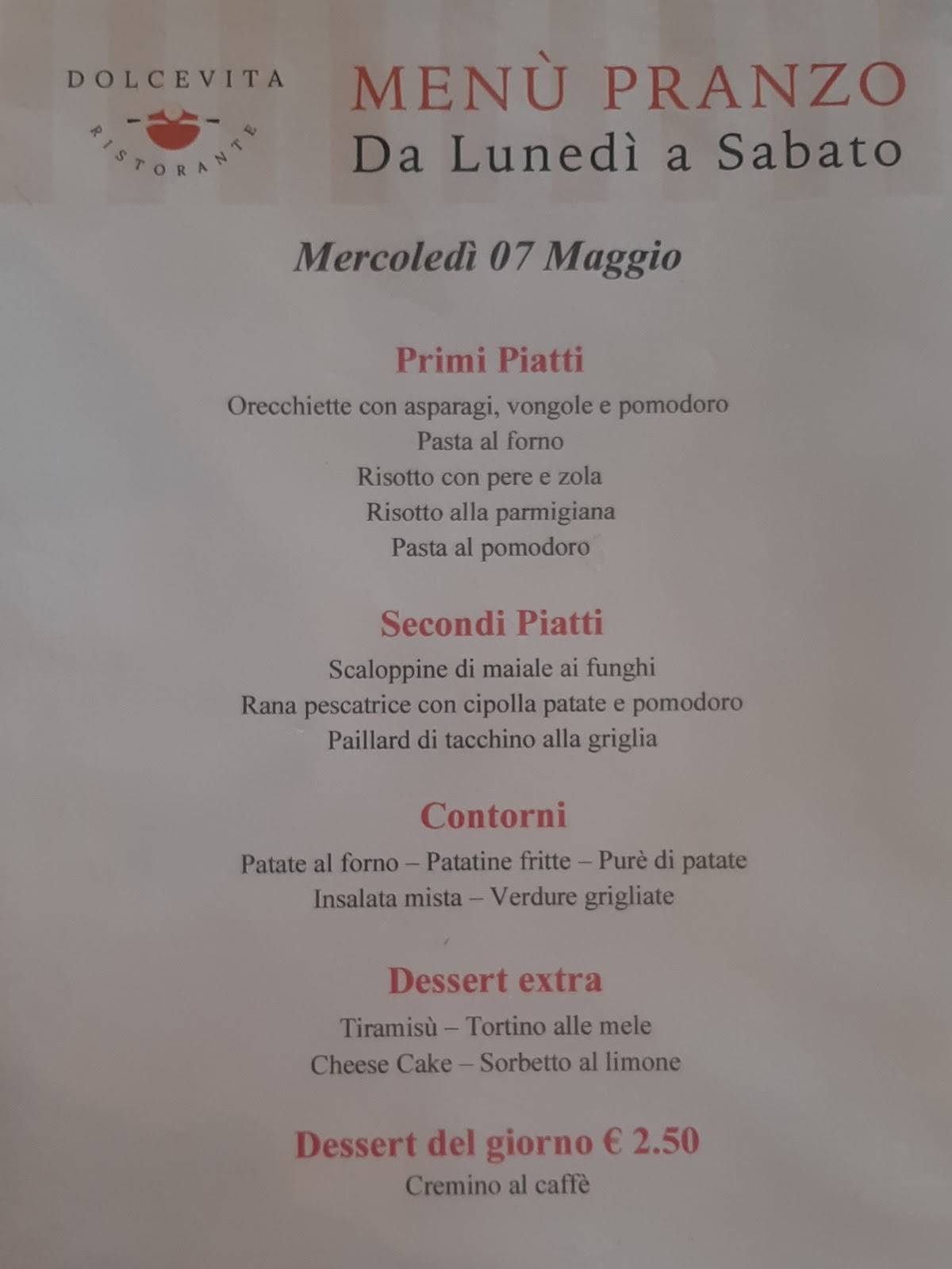 Menu di Dolcevita Ristorante 