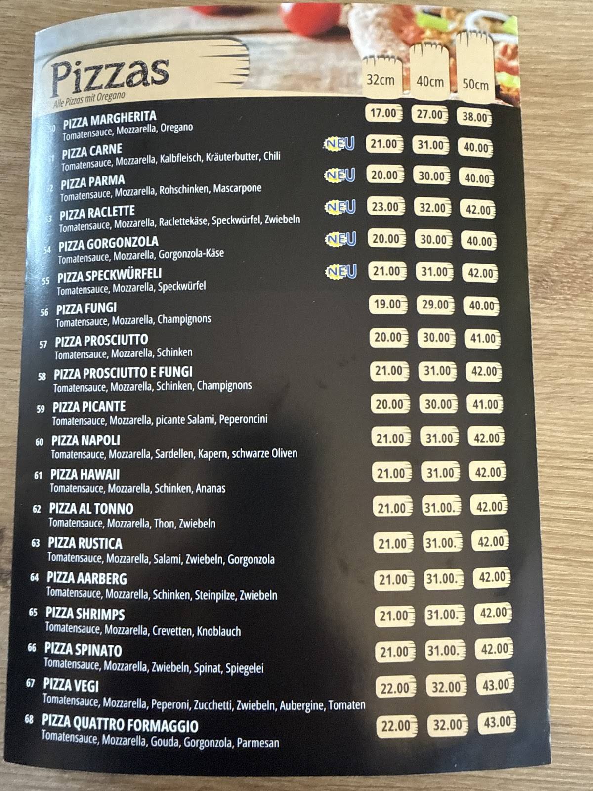 Menu di Food Factory Aarberg 