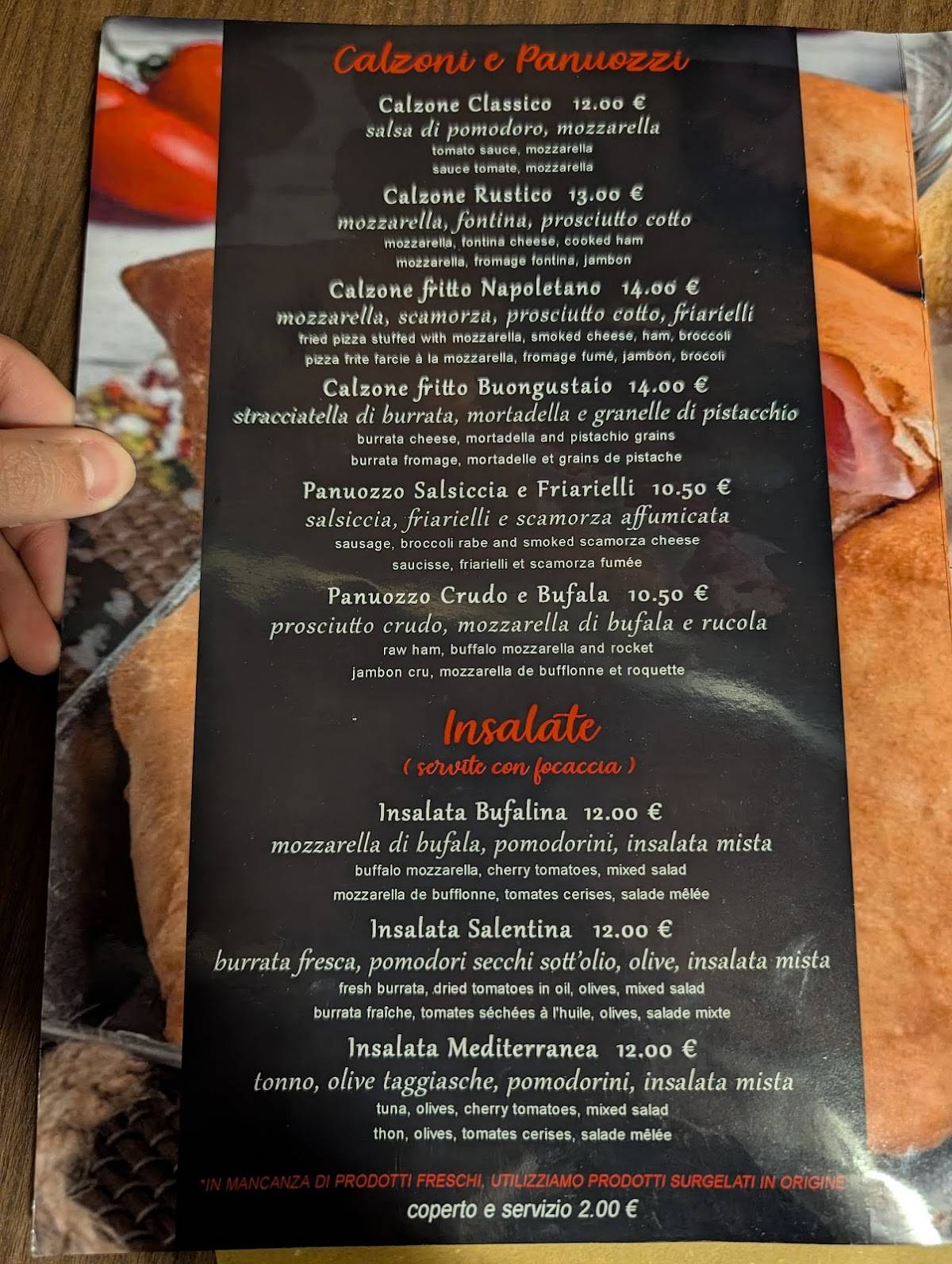 Menu di Fratelli Pummarò 