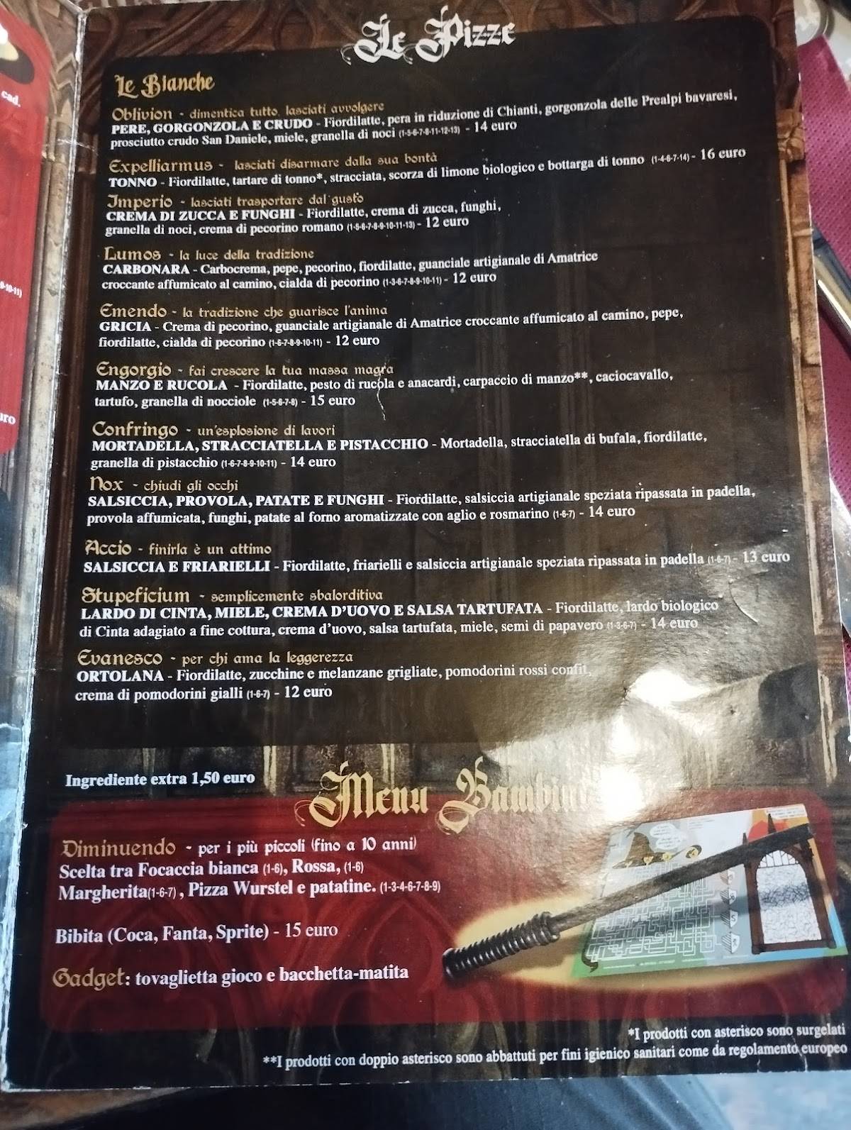 Menu di Incantum 