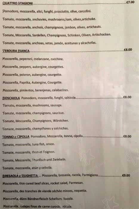 Menu de L'Angoletto Romano