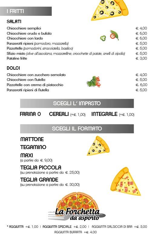 Menu di La Forchetta da asporto 