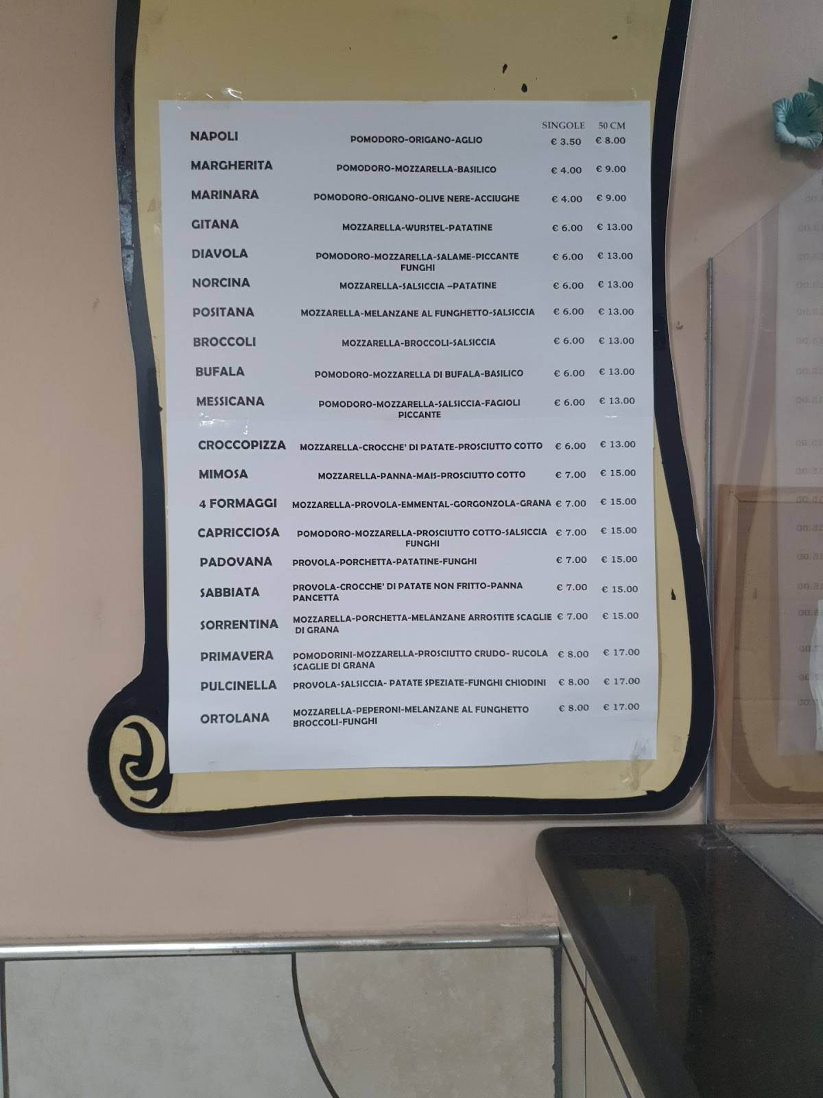 Menu di Pizzeria Light Di Tufano Cesare 