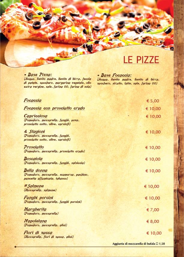 Menu di Lo Sperone 
