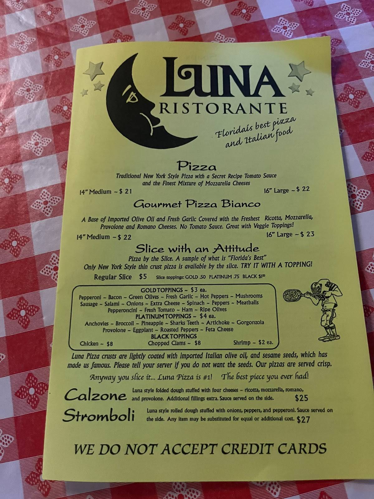 Menu At Luna Restaurant Venice menu-at-luna-restaurant-venice