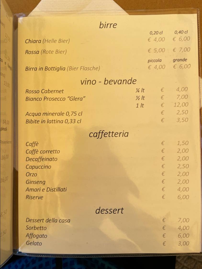 Menu di Ristorante Miralago Colmegna 