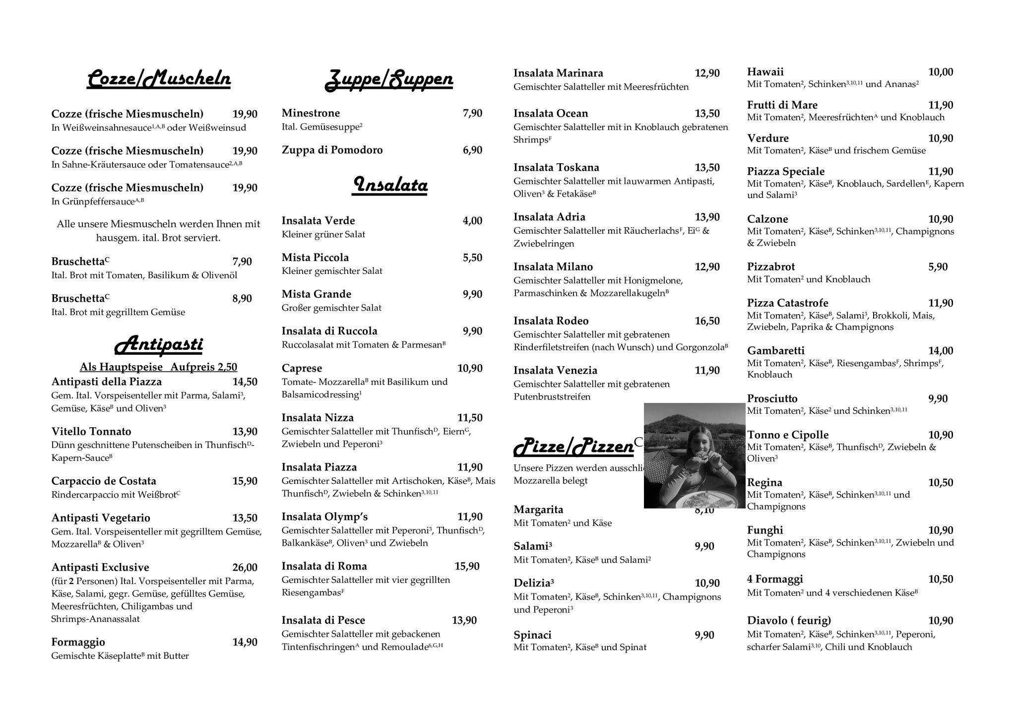 Speisekarte von Piazza pizza, Hauzenberg