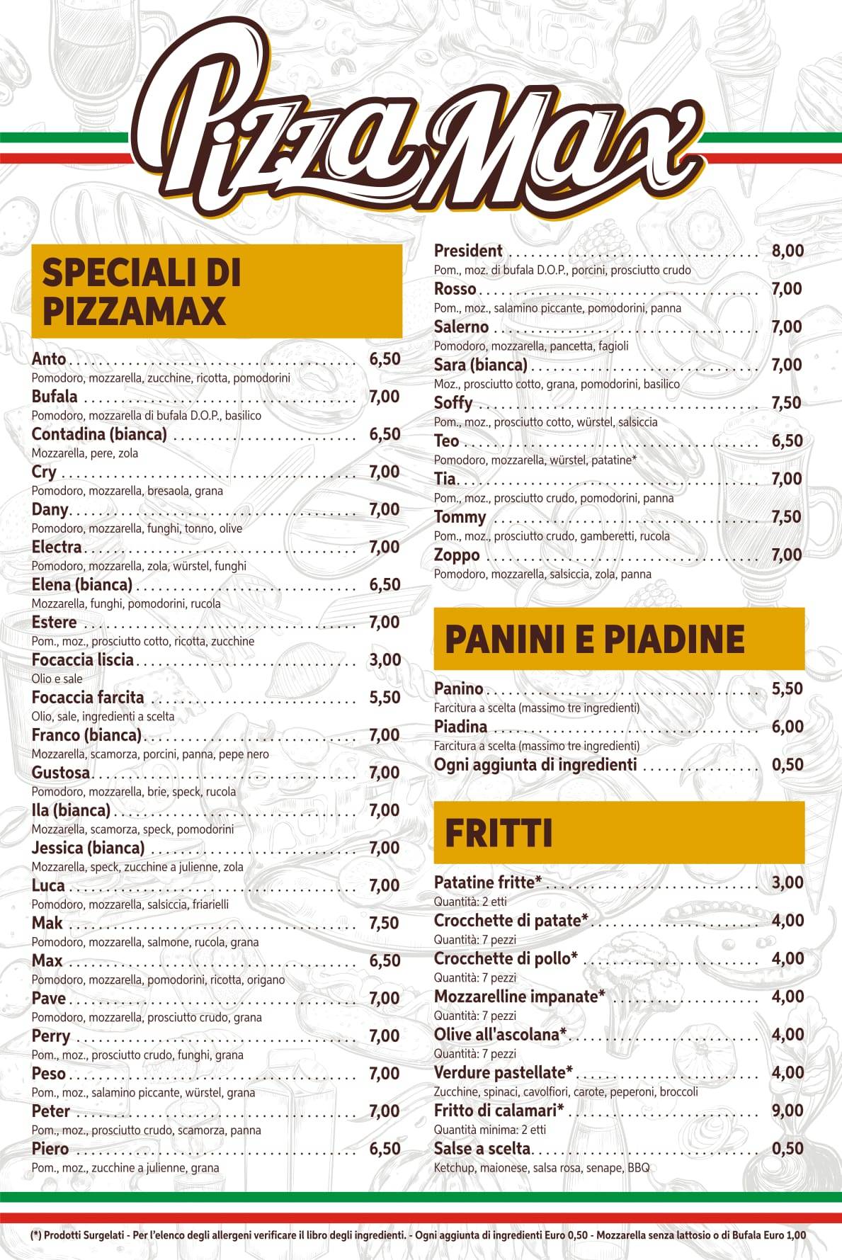 Menu di Pizza Max 