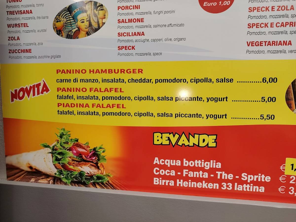 Menu di Pizzeria Egitto Morbegno 