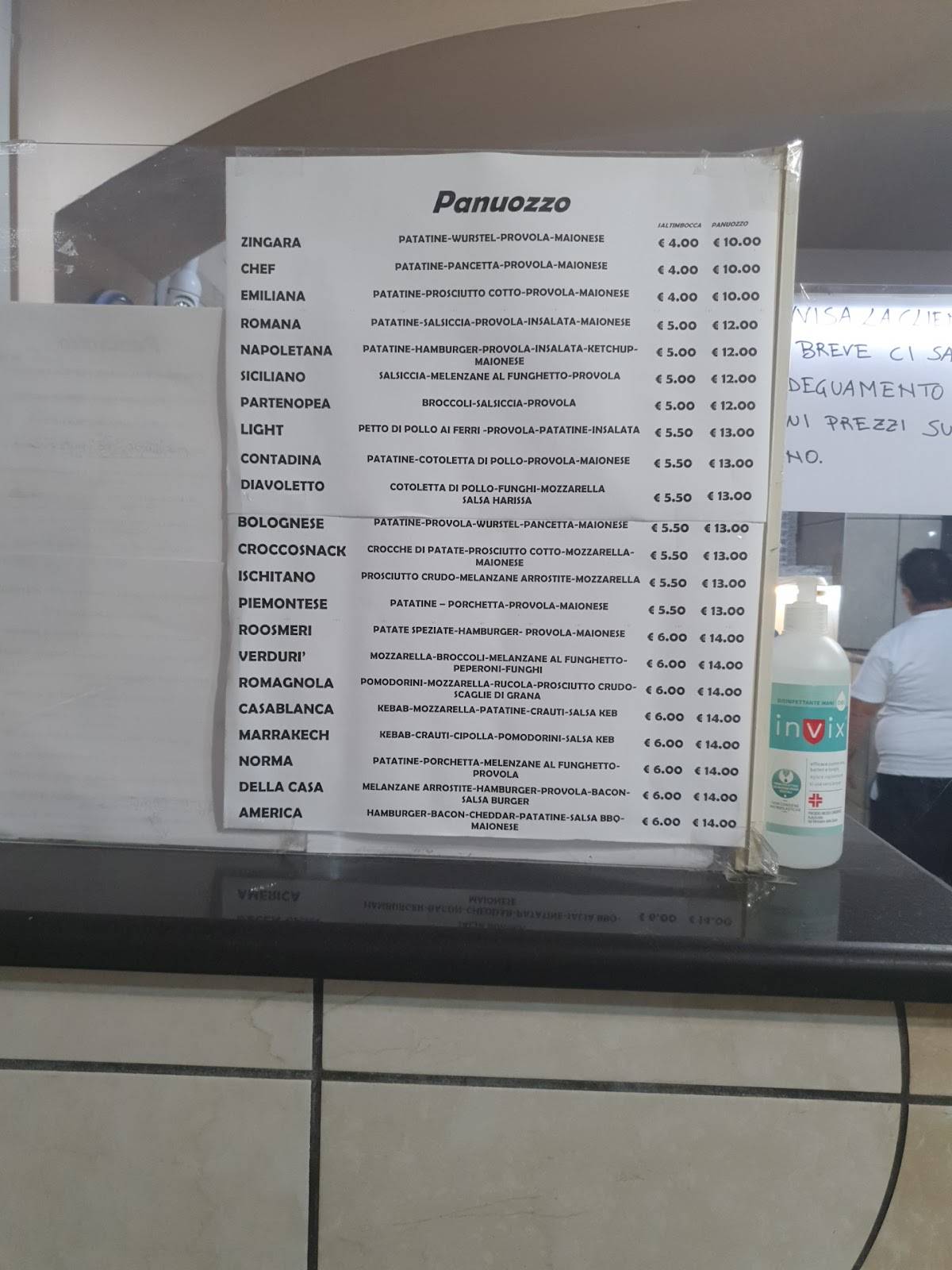Menu di Pizzeria Light Di Tufano Cesare 