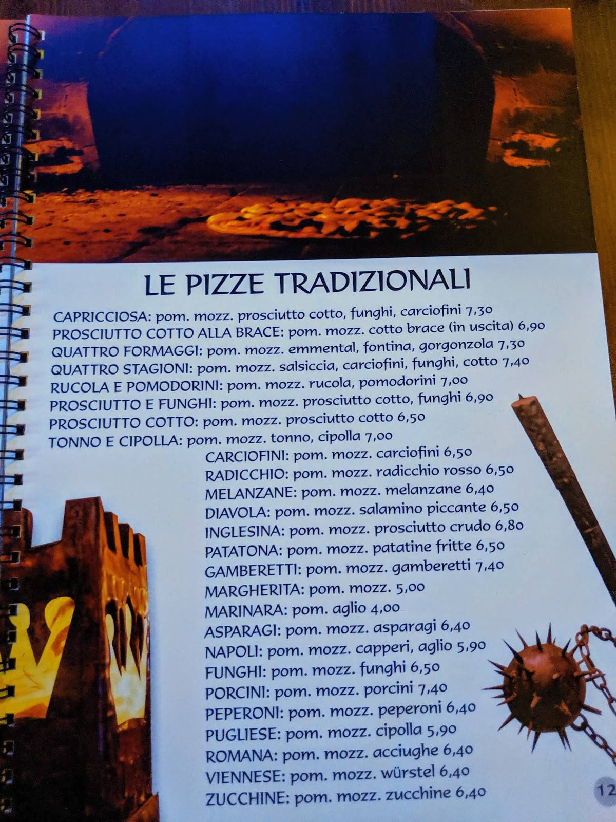 Menu di Pizzeria Re Artù 